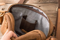 Small Cool Leather Mens Messenger Bags Shoulder Bag  for Men