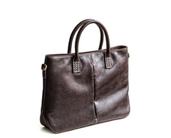 Genuine Leather Mens Briefcase Messenger Bag Laptop Bag Shoulder Bag for men