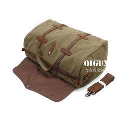 Mens Waxed Canvas Overnight Bag Canvas Weekender Bag Canvas Travel Bag for Men