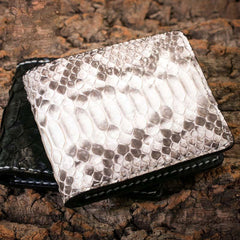 Handmade Leather Boa Skin Mens billfold Wallet Cool Leather Wallet Slim Wallet for Men