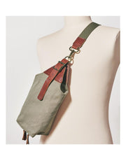 Cool Canvas Leather Mens Sling Pack Chest Bag Canvas Sling Backpack Sling Bag For Men