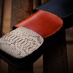 Handmade Leather Bifold Mens billfold Wallet Cool Small Wallet Biker Wallet for Men