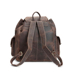 Cool Leather Mens School Backpack Vintage Travel Backpack Satchel Backpack for Men