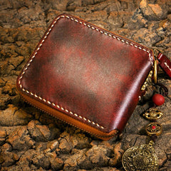Handmade Leather Mens Chain billfold Biker Wallet Cool Leather Wallet Small Wallets for Men