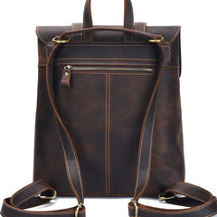 Cool Brown Leather Mens Backpack School Backpack Satchel Backpack for Men