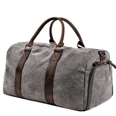 Waxed Canvas Leather Mens Large Travel Weekender Bag Waterproof Duffle bag for Men