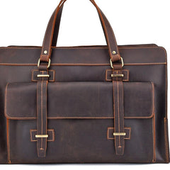Cool Leather Mens Large Vintage Overnight Bag Weekender Bag Travel Bags For Men