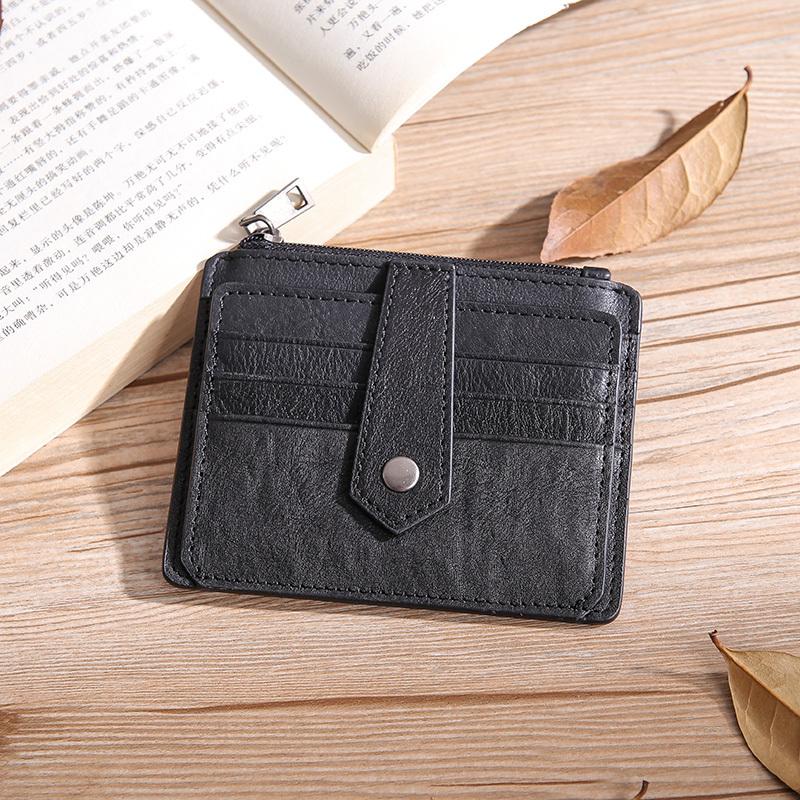 Leather Mens Card Wallets Cool Card Holders Card Holder Wallet Black Front Pocket Wallet For Men