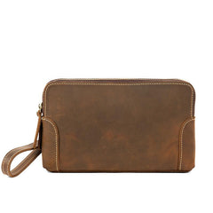 Cool Brown Mens long Wallet Wristlet Bag Clutch Wallet Envelope Wallet for Men