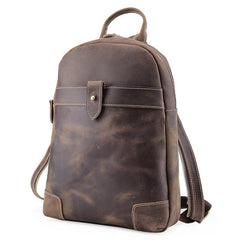 Vintage Brown Leather Men's Sling Bag Backpack Brown One Shoulder Backpack For Men