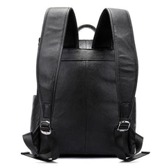 Cool Leather Mens Black Backpack for School Backpacks Travel Backpacks For Men