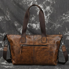 Casual Black Brown Leather Men Handbag Overnight Bags Travel Bags Weekender Bags For Men