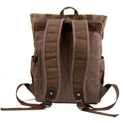 Waxed Canvas Leather Mens Backpacks Canvas Travel Backpack Canvas School Backpack for Men