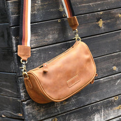 Brown LEATHER MEN'S Small Side bag Brown Saddle Bag MESSENGER BAG Brown Courier Bag FOR MEN