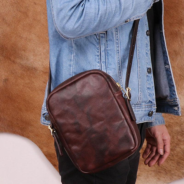 Cool Leather Mens Camera Bags Small Shoulder Bag Crossbody Bags For Men