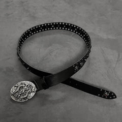 Badass Mens Leather Lizard Rivet Rock Punk Belt Motorcycle Belt Leather Belt For Men