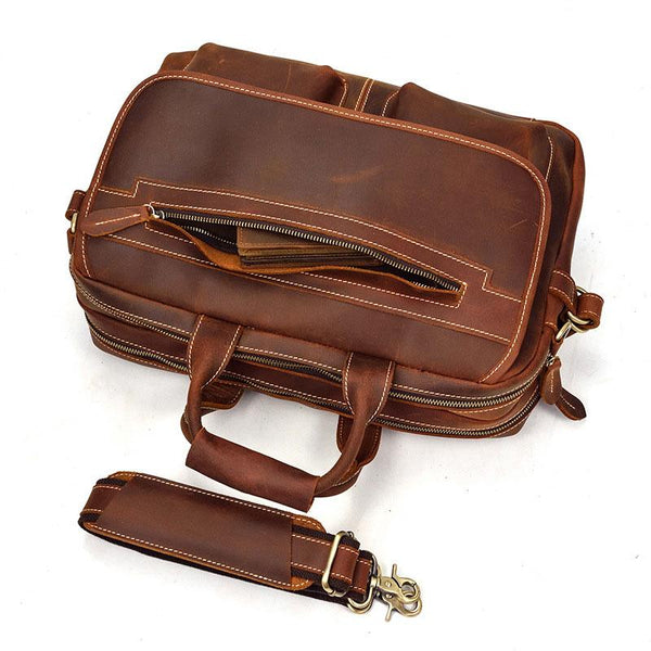 Cool Leather Men Vintage Briefcase Work Bag Handbag Shoulder Bags For Men