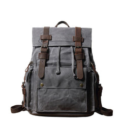 Cool Waxed Canvas Retro Mens Black Large 15‘’ Travel Backpack Computer Backpack Hiking Backpack for Men