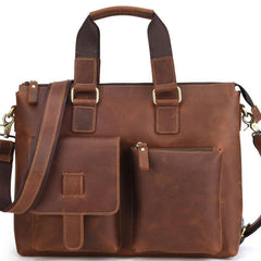 Cool Leather Briefcase 13inch Handbag Work Bag Business Bag Shoulder Bag For Men