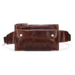 Cool and Retro Dark Brown and Brown LEATHER MENS FANNY PACK FOR MEN BUMBAG Vintage WAIST BAGS