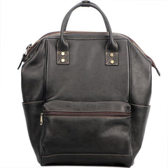 Cool Black Leather Mens Travel Backpack Work Handbag Briefcase Work Backpack For Men