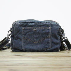 Blue Denim Mens Casual Side Bag Small Messenger Bag Jean Postman Bag Courier Bag For Men