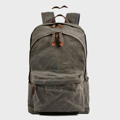 Waxed Canvas Mens Large College 14'' Computer Black Backpack Travel Backpack for Men