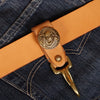 Handmade Leather Brass Keyring With Belt Loop Snake Skull Leather Keyrings Car KeyChain for Men
