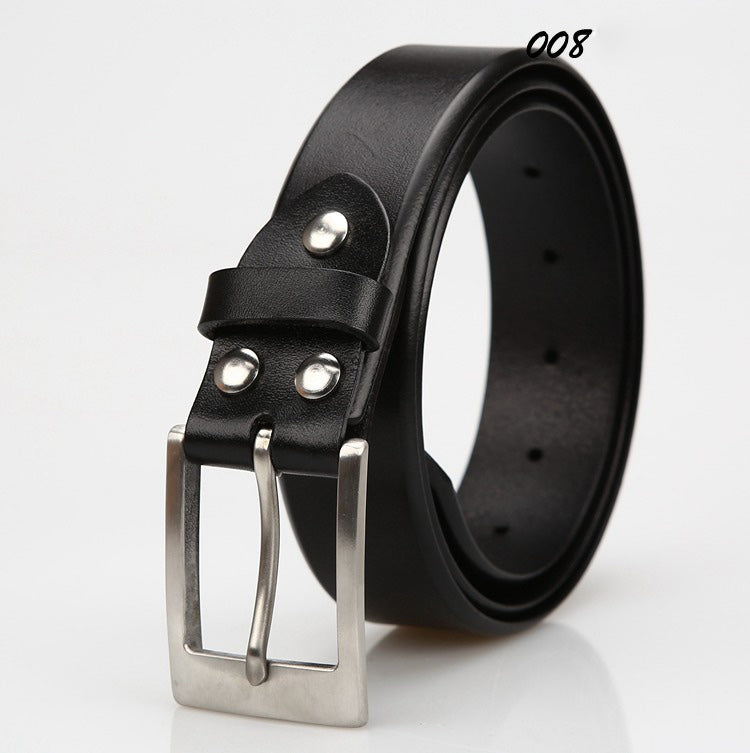 Handmade Black Leather Slim Belt Minimalist Mens Silver Leather Belts for Men