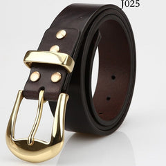 Leather Mens Belts Minimalist Brass Handmade Leather Belts for Men