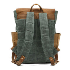 Waxed Canvas Mens Travel Backpack Canvas Backpacks Canvas School Backpack for Men