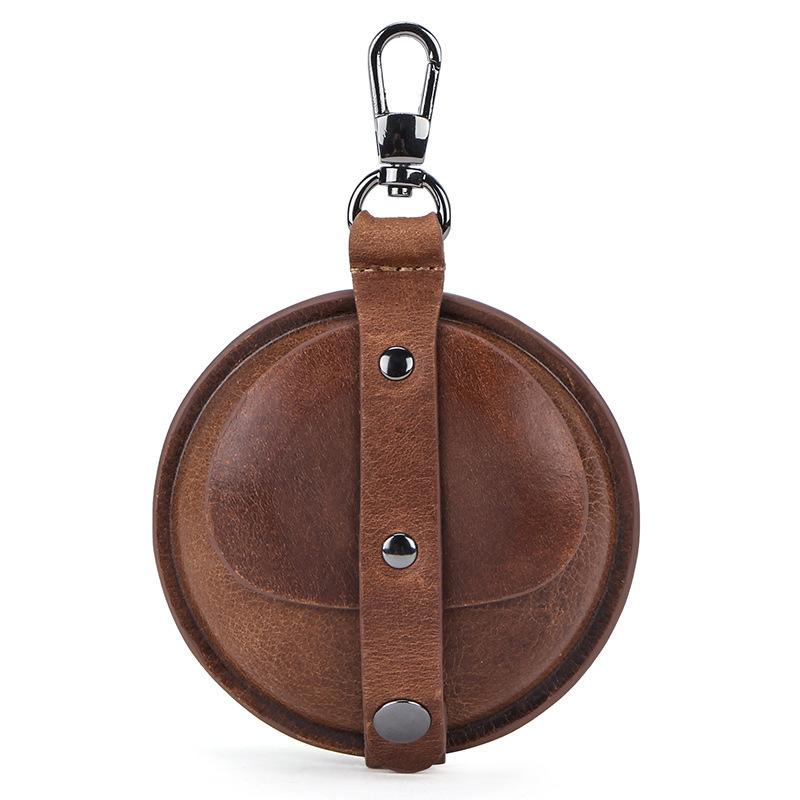 Brown Multi-function Women Mens Red Coin Purse Earphone holder AirPods Case For Men and Women