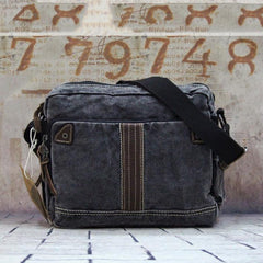 Vintage Canvas Black Mens Small Postman Bag Green Canvas Messenger Bags Small Courier Bag For Men