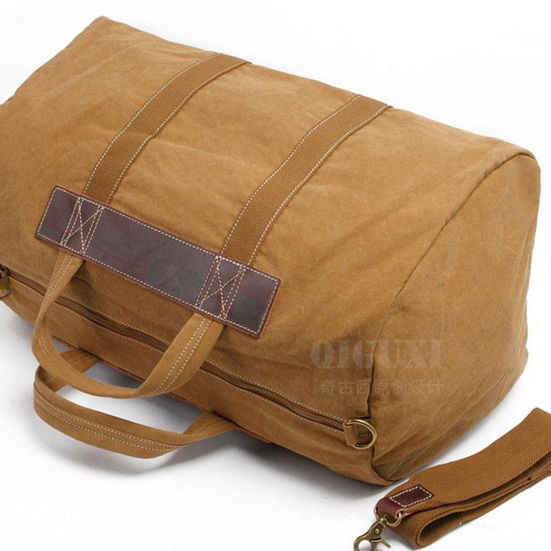 Mens Waxed Canvas Weekender Bag Canvas Travel Bag Canvas Overnight Bag for Men