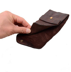 Vintage Coffee Leather Mens Envelope billfold Small Wallet Front Pocket Bifold billfold Wallet For Men