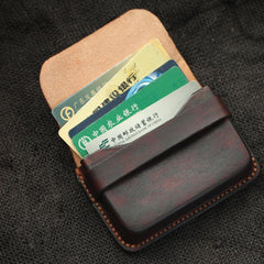 Cool Coffee Leather Mens Business Card Holder Coin Purse Small Change Wallet For Men