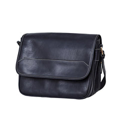 Casual Black Leather Mens Messenger Bag Side Bag Leather Brown Courier Bag For Men