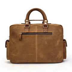 Vintage Leather Men's Travel Bag Business Handbag Laptop 14inch Briefcase For Men