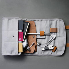 Fashion Canvas Men's Trifold Multi-Function Digital Storage Bag Mobile Phone Bag For Men