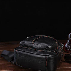 Cool Leather Mens Sling Bag Sling Shoulder Bags Sling Backpack Chest Bag for men