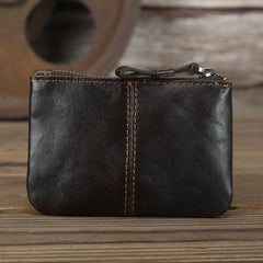 Vintage Small Slim Wallet Leather Men's Wallet Black Front Pocket Wallet Coin Holder Card Holder For Men