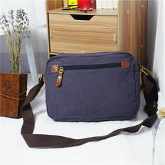 Cool Canvas Leather Mens Small Black Tablet Bag Shoulder Bag Gray Side Bag Messenger Bag for Men