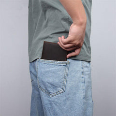 Cool Leather Long Wallet for Men Slim Bifold Wallet Passport Wallet Travel Wallet