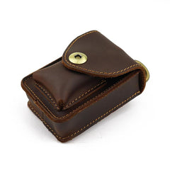 Brown Leather Cigarette Bag Holster Waist Pouches Dark Brown Belt Pouch Belt Bag For Men
