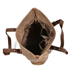 Cool Canvas Leather Mens Large Shopping Handbag Tote Bag Shoulder Bag Tote Purse For Men