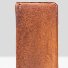 Handmade Leather Mens Cool Long Leather Wallet Bifold Clutch Wallet for Men - iChainWallets