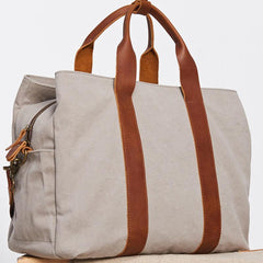 Mens Leather Canvas Travel Bag Canvas Handbag Canvas Weekender Bag for Men