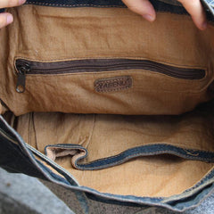 Denim Blue Mens Large Backpack School Backpack Blue Laptop Backpack For Men