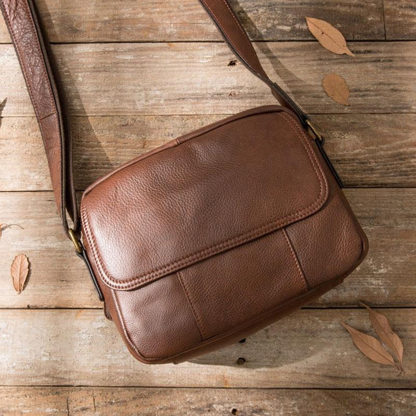 Cool Leather Small Mens Messenger Bags Small Shoulder Bag for Men