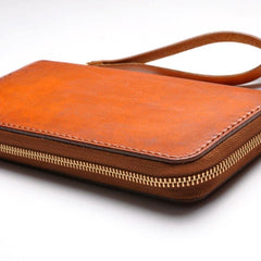 Handmade Leather Wristlet Wallet Mens Long Wallet Cool Long Clutch Wallet for Men